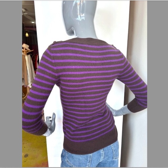 DEMYLEE "Jamie" Striped Cashmere Boatneck Sweater NWOT/sz XS - Picture 10 of 15